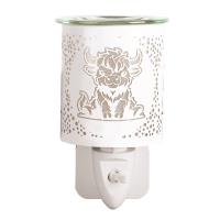 Aroma White & Gold Highland Cow Plug In Wax Melt Warmer Extra Image 1 Preview